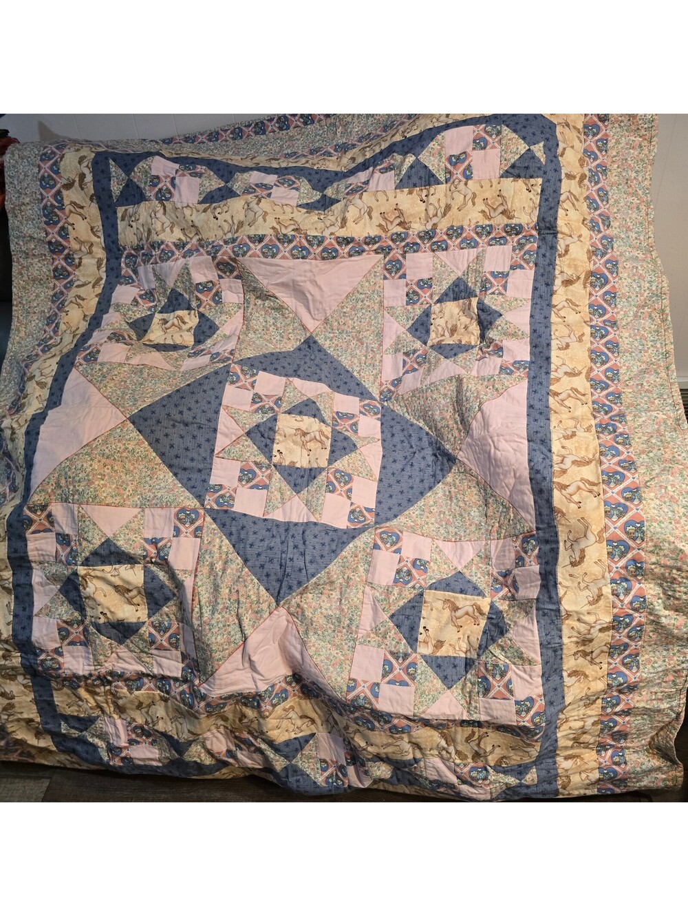 Handmade Patchwork Quilt with Unicorn and Floral Patterns By award Winner